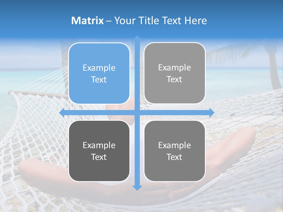 Woman Relaxing On Hammock With White Hat Sunbathing On Vacation PowerPoint Template