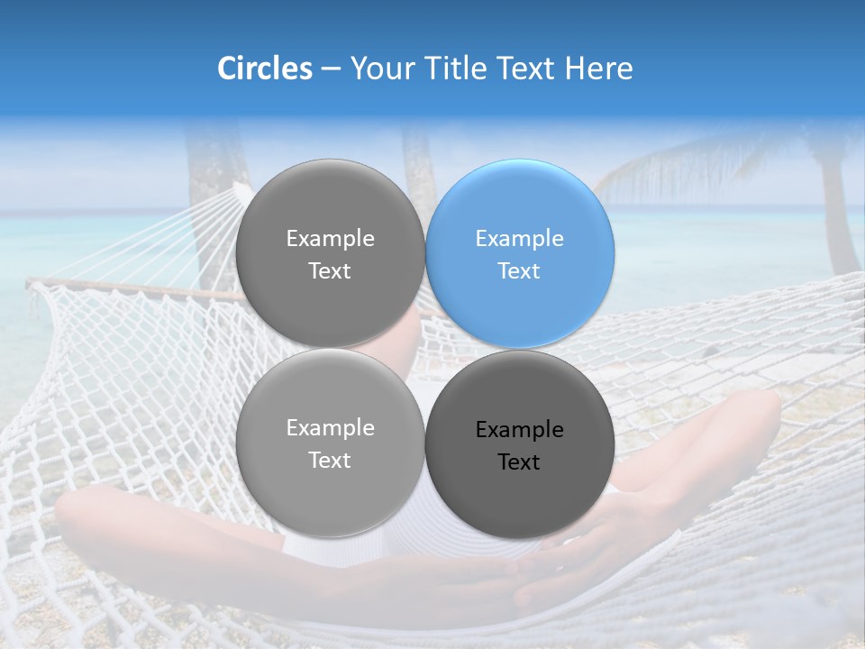 Woman Relaxing On Hammock With White Hat Sunbathing On Vacation PowerPoint Template