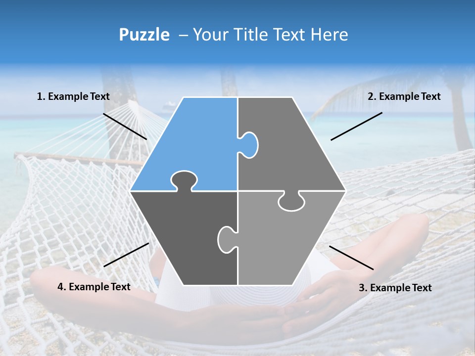 Woman Relaxing On Hammock With White Hat Sunbathing On Vacation PowerPoint Template