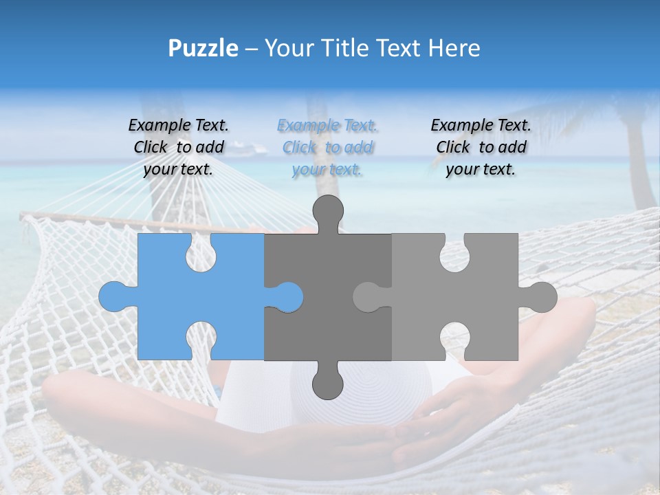 Woman Relaxing On Hammock With White Hat Sunbathing On Vacation PowerPoint Template