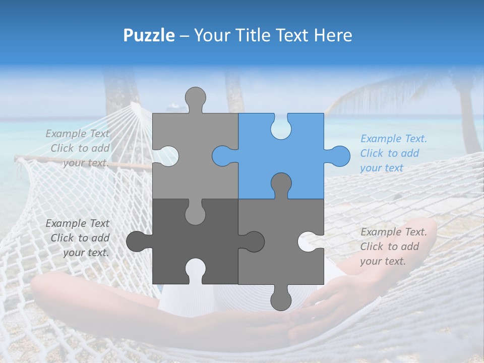 Woman Relaxing On Hammock With White Hat Sunbathing On Vacation PowerPoint Template