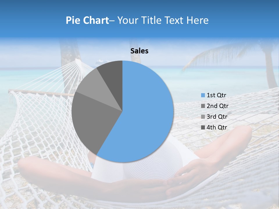 Woman Relaxing On Hammock With White Hat Sunbathing On Vacation PowerPoint Template