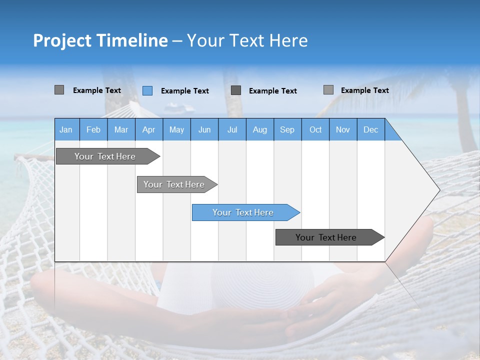 Woman Relaxing On Hammock With White Hat Sunbathing On Vacation PowerPoint Template