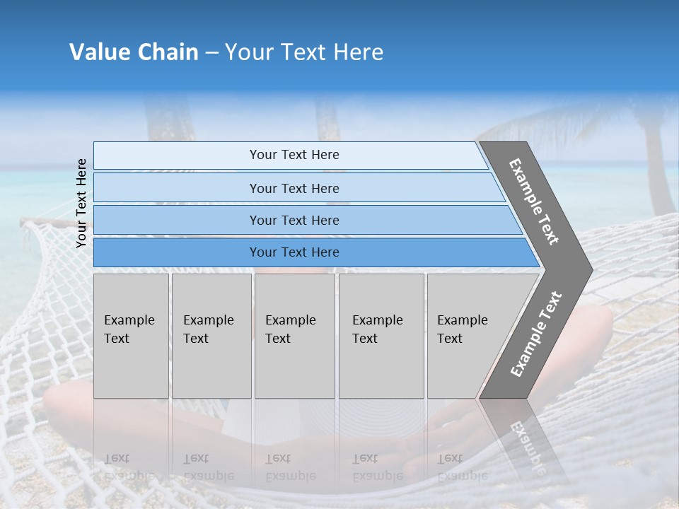 Woman Relaxing On Hammock With White Hat Sunbathing On Vacation PowerPoint Template