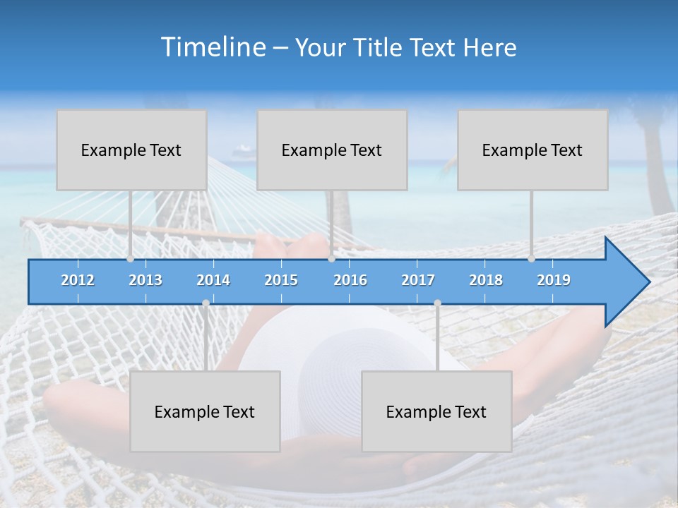 Woman Relaxing On Hammock With White Hat Sunbathing On Vacation PowerPoint Template