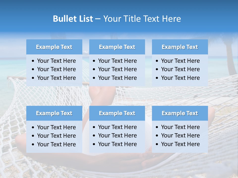 Woman Relaxing On Hammock With White Hat Sunbathing On Vacation PowerPoint Template