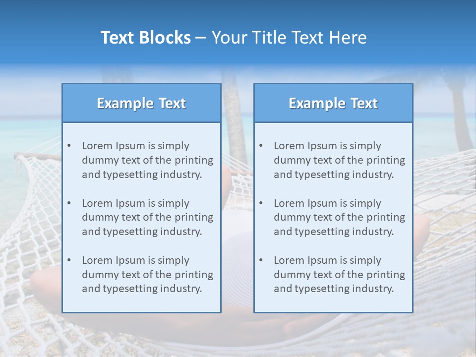 Woman Relaxing On Hammock With White Hat Sunbathing On Vacation PowerPoint Template