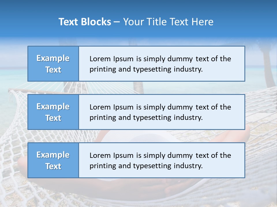 Woman Relaxing On Hammock With White Hat Sunbathing On Vacation PowerPoint Template