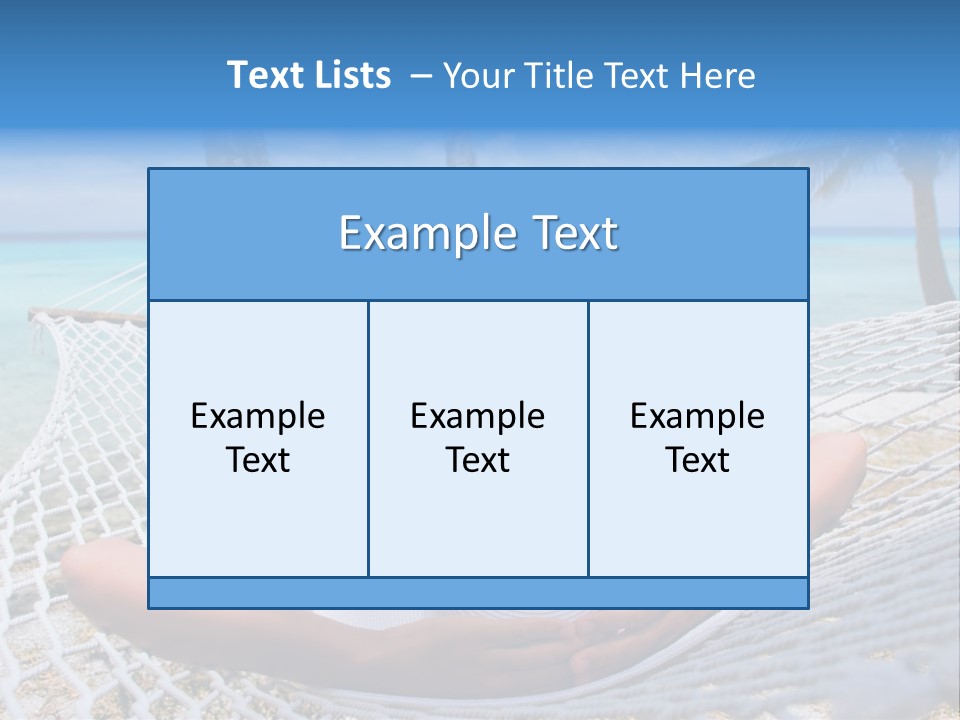 Woman Relaxing On Hammock With White Hat Sunbathing On Vacation PowerPoint Template