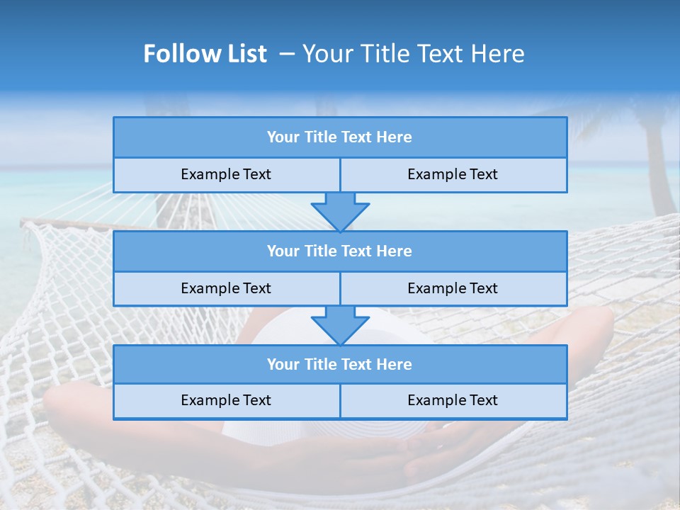 Woman Relaxing On Hammock With White Hat Sunbathing On Vacation PowerPoint Template