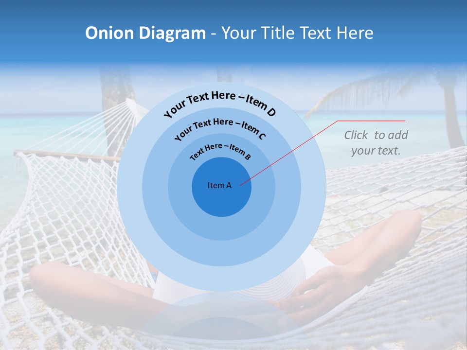 Woman Relaxing On Hammock With White Hat Sunbathing On Vacation PowerPoint Template