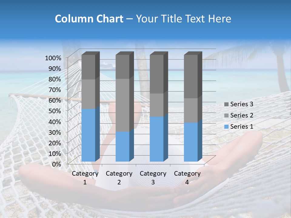 Woman Relaxing On Hammock With White Hat Sunbathing On Vacation PowerPoint Template