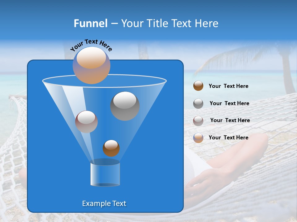 Woman Relaxing On Hammock With White Hat Sunbathing On Vacation PowerPoint Template