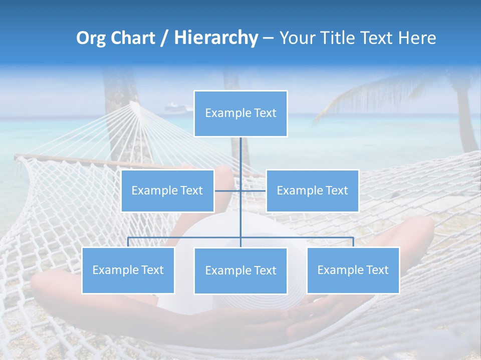 Woman Relaxing On Hammock With White Hat Sunbathing On Vacation PowerPoint Template