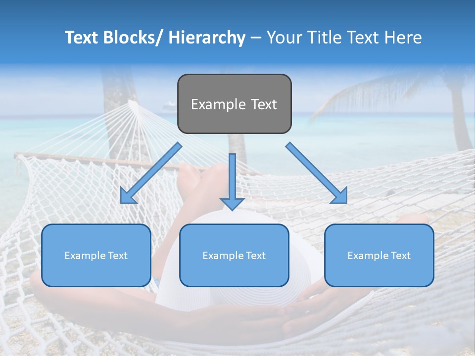 Woman Relaxing On Hammock With White Hat Sunbathing On Vacation PowerPoint Template