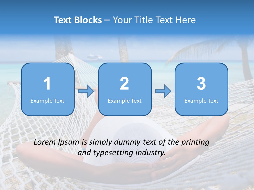 Woman Relaxing On Hammock With White Hat Sunbathing On Vacation PowerPoint Template