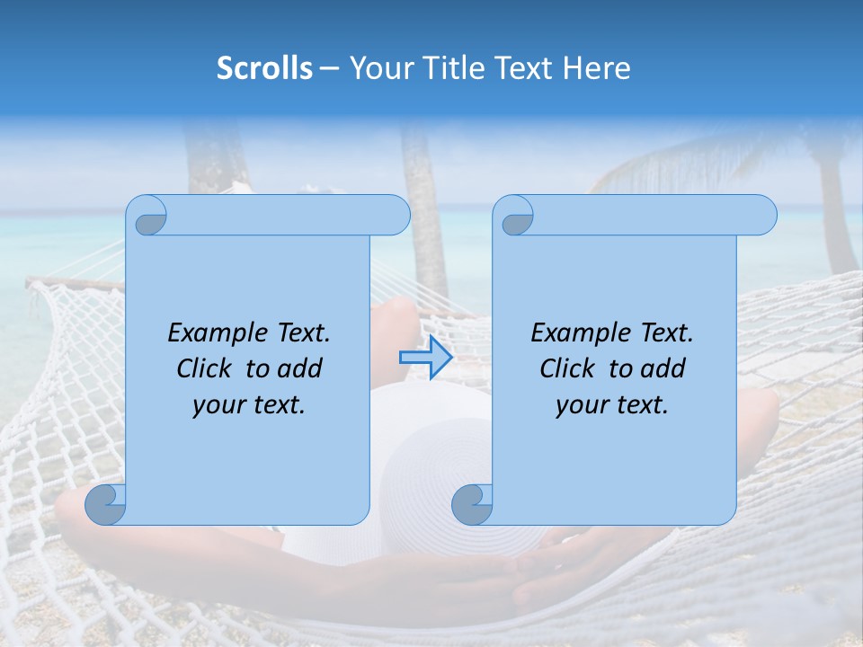 Woman Relaxing On Hammock With White Hat Sunbathing On Vacation PowerPoint Template