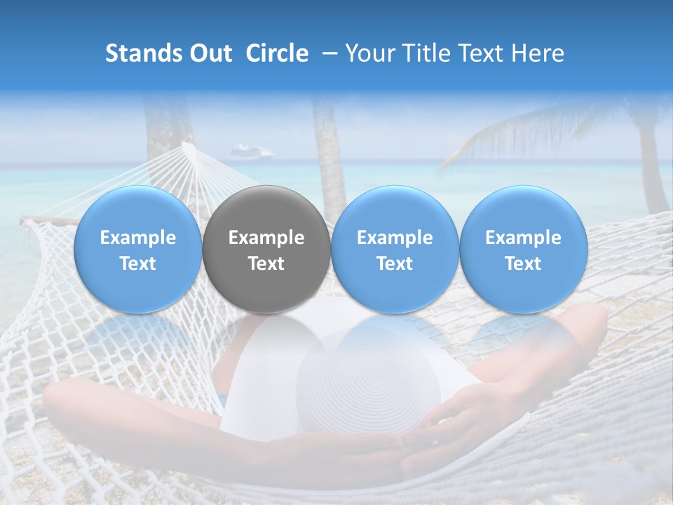 Woman Relaxing On Hammock With White Hat Sunbathing On Vacation PowerPoint Template