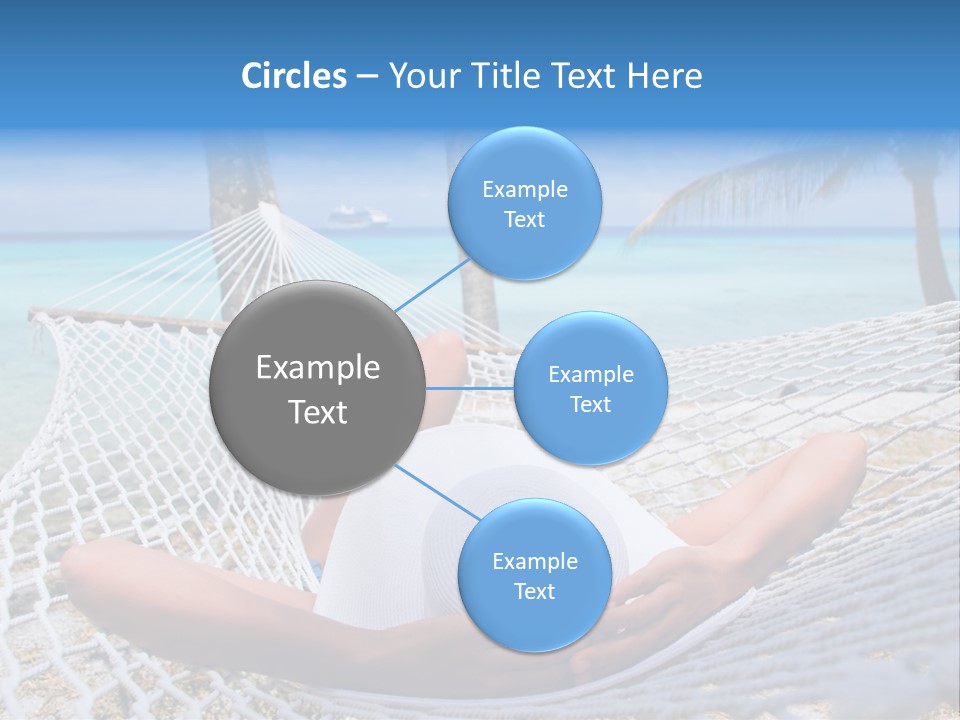 Woman Relaxing On Hammock With White Hat Sunbathing On Vacation PowerPoint Template