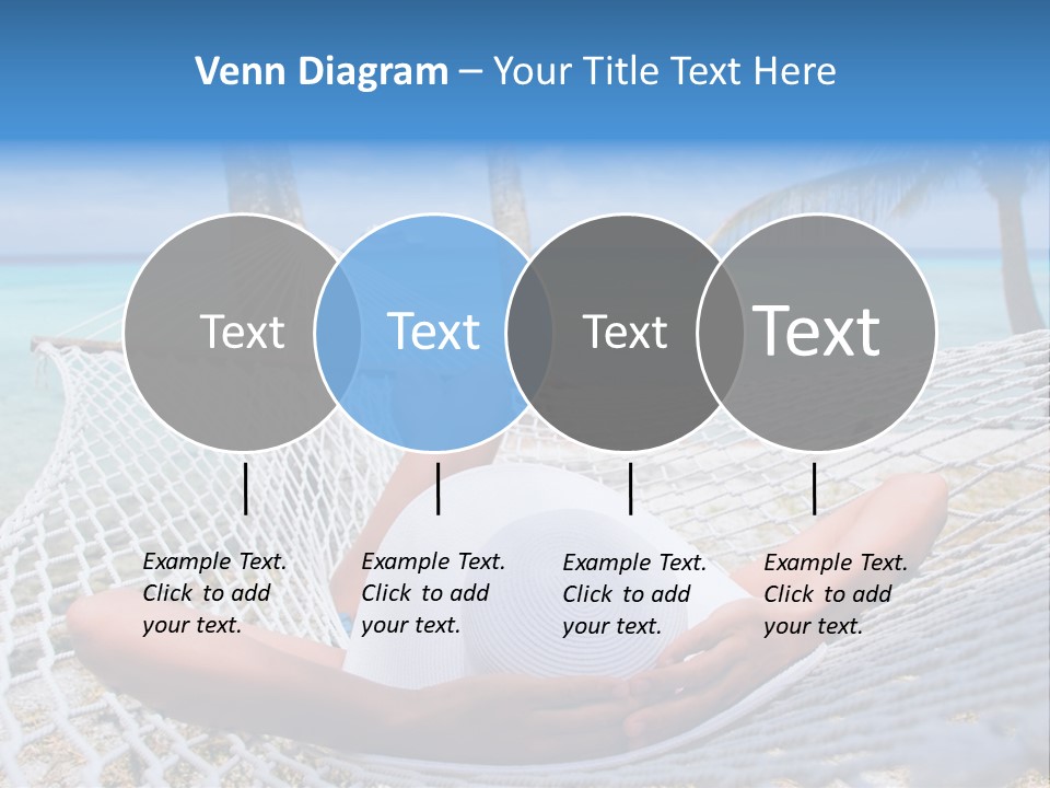 Woman Relaxing On Hammock With White Hat Sunbathing On Vacation PowerPoint Template