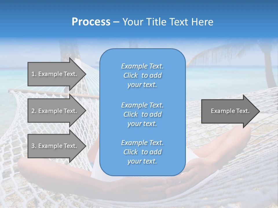 Woman Relaxing On Hammock With White Hat Sunbathing On Vacation PowerPoint Template