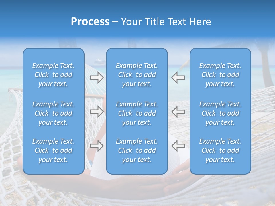 Woman Relaxing On Hammock With White Hat Sunbathing On Vacation PowerPoint Template