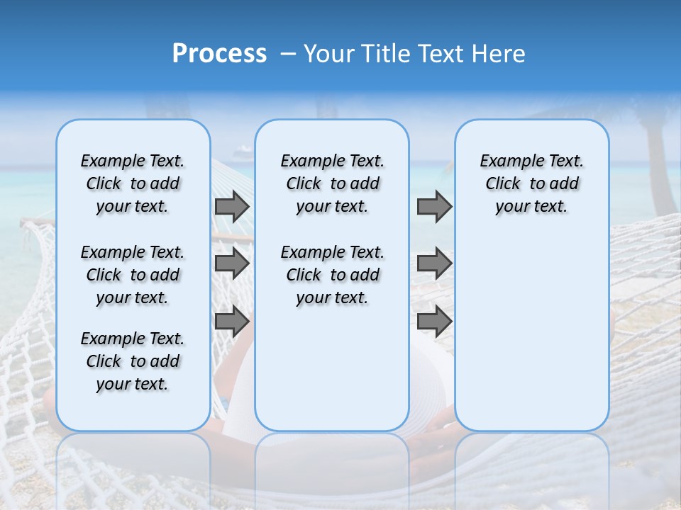 Woman Relaxing On Hammock With White Hat Sunbathing On Vacation PowerPoint Template