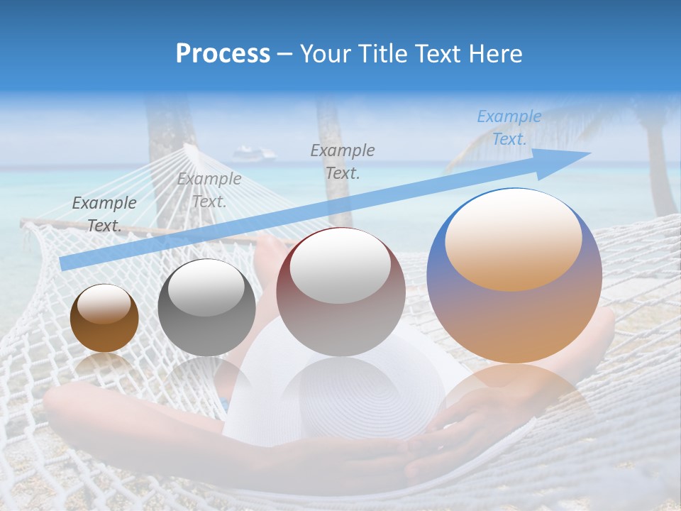 Woman Relaxing On Hammock With White Hat Sunbathing On Vacation PowerPoint Template