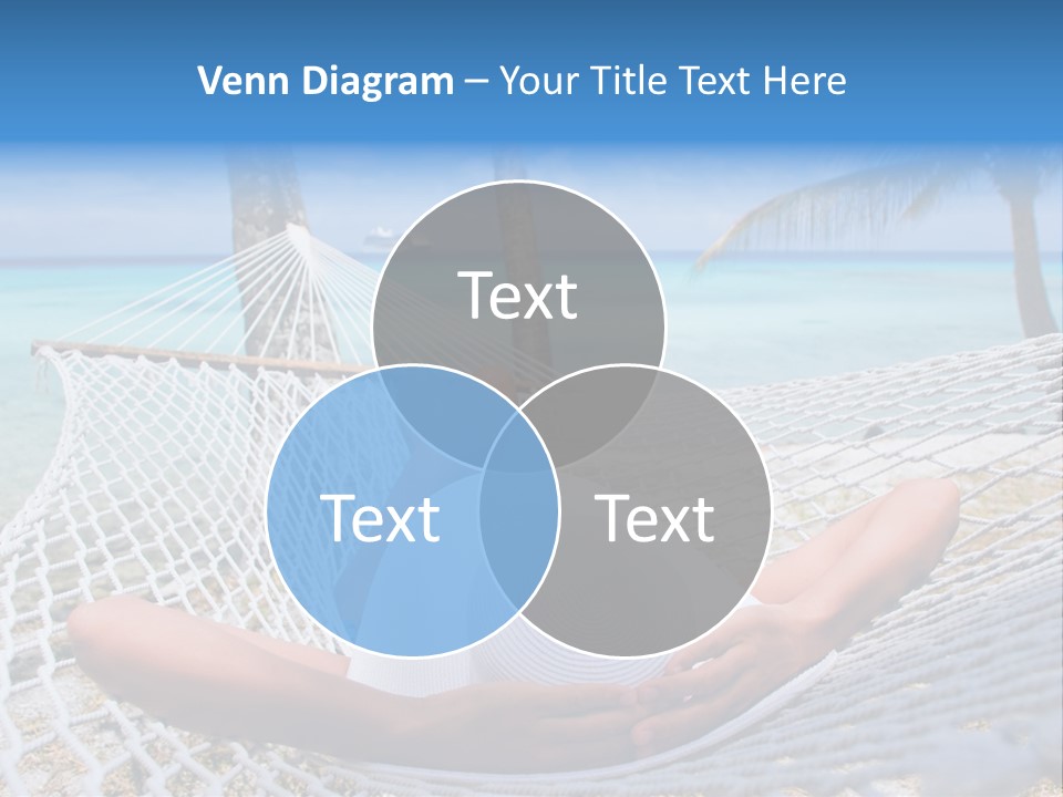 Woman Relaxing On Hammock With White Hat Sunbathing On Vacation PowerPoint Template