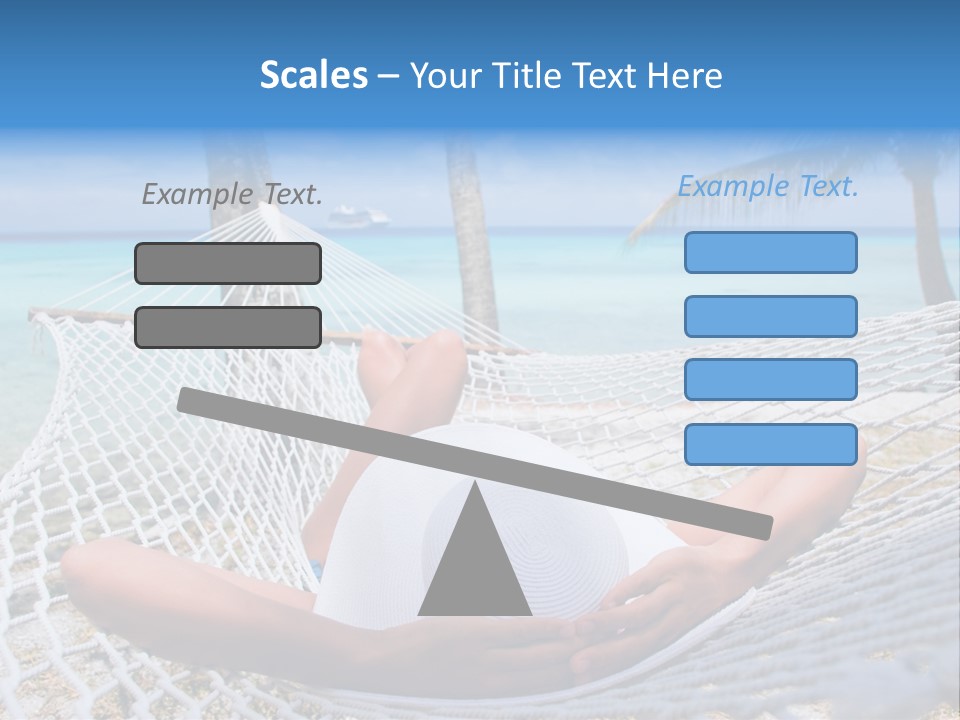 Woman Relaxing On Hammock With White Hat Sunbathing On Vacation PowerPoint Template