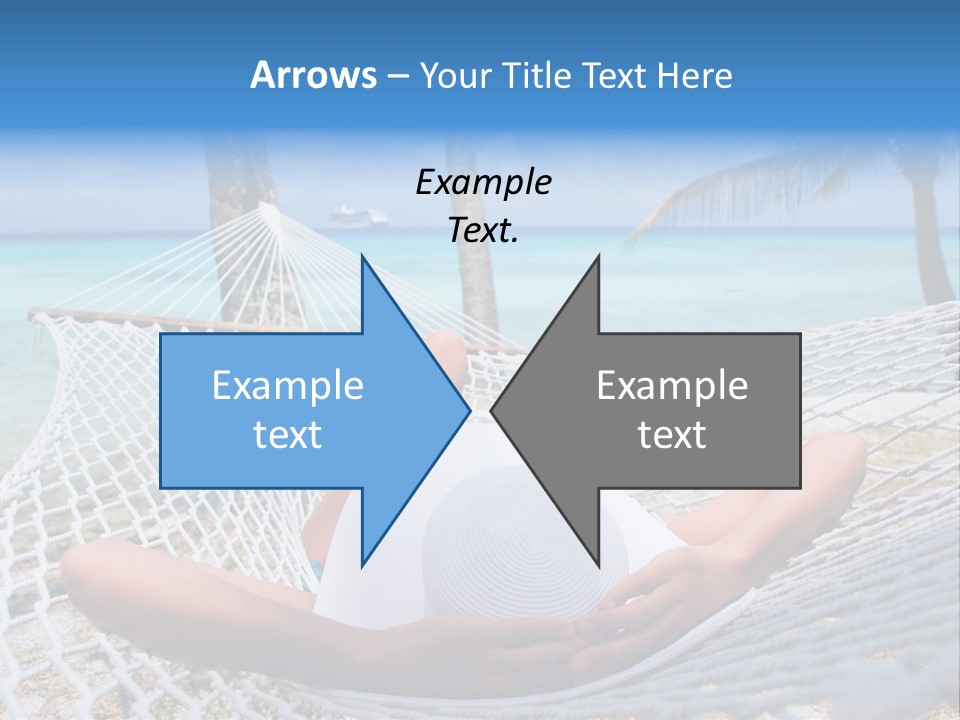 Woman Relaxing On Hammock With White Hat Sunbathing On Vacation PowerPoint Template