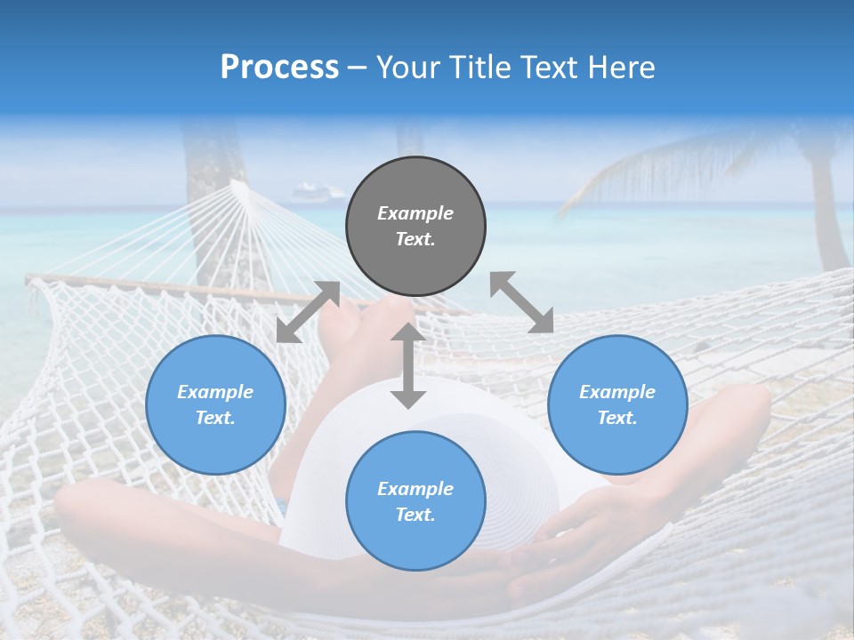 Woman Relaxing On Hammock With White Hat Sunbathing On Vacation PowerPoint Template