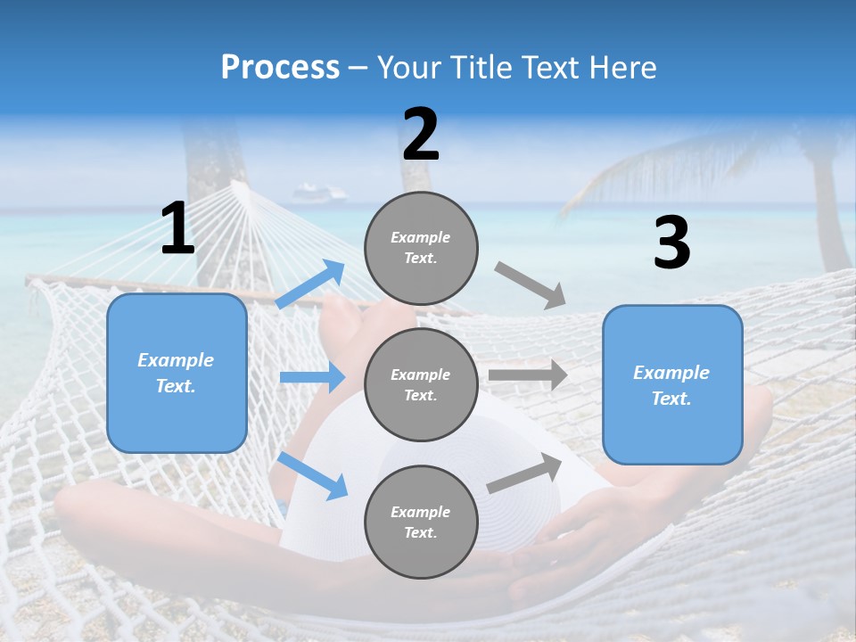 Woman Relaxing On Hammock With White Hat Sunbathing On Vacation PowerPoint Template