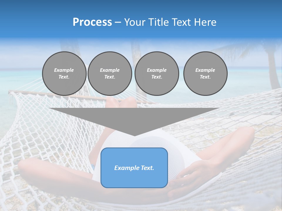 Woman Relaxing On Hammock With White Hat Sunbathing On Vacation PowerPoint Template