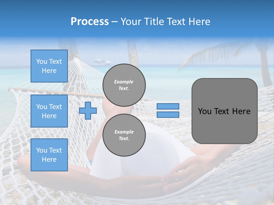 Woman Relaxing On Hammock With White Hat Sunbathing On Vacation PowerPoint Template