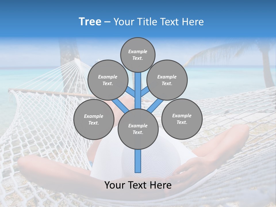 Woman Relaxing On Hammock With White Hat Sunbathing On Vacation PowerPoint Template
