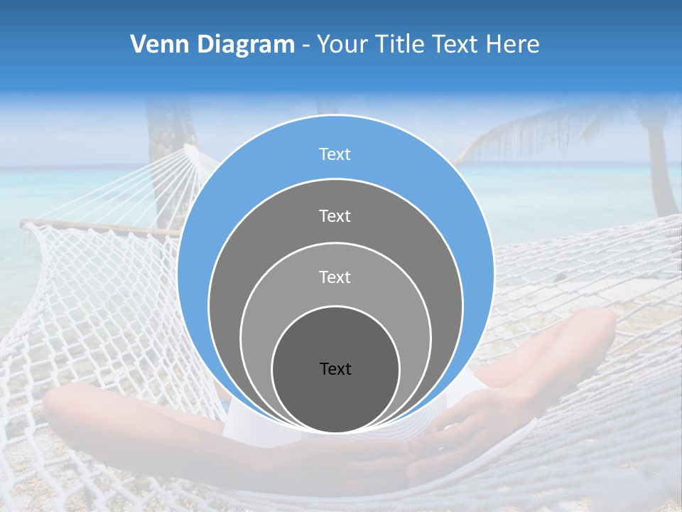 Woman Relaxing On Hammock With White Hat Sunbathing On Vacation PowerPoint Template