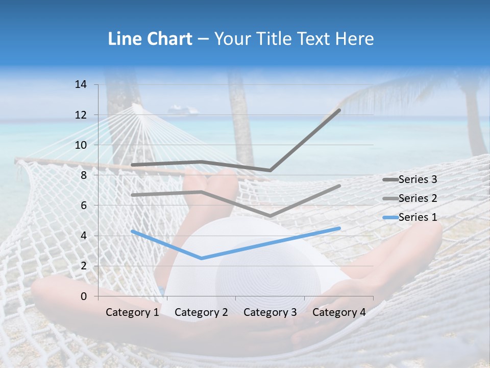 Woman Relaxing On Hammock With White Hat Sunbathing On Vacation PowerPoint Template