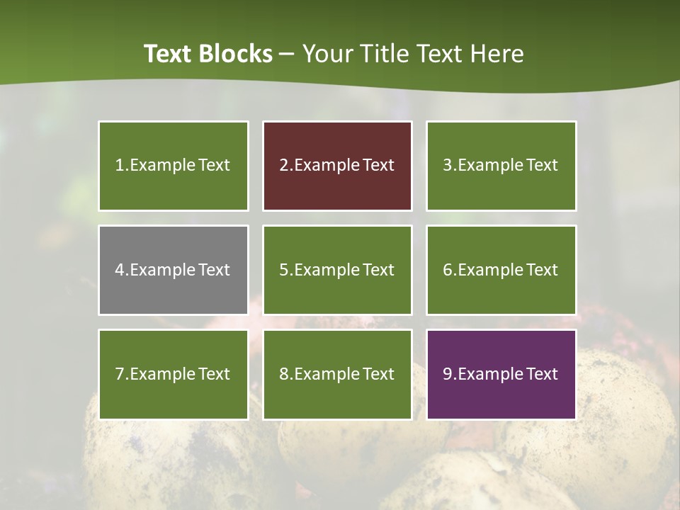 A First Harvest Of Organically Grown New Potatoes, Freshly Dug From The Ground Lying On Top Of The Soil, With A Garden Fork In The Background. PowerPoint Template
