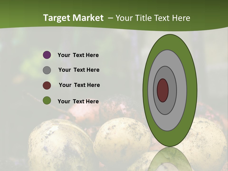 A First Harvest Of Organically Grown New Potatoes, Freshly Dug From The Ground Lying On Top Of The Soil, With A Garden Fork In The Background. PowerPoint Template