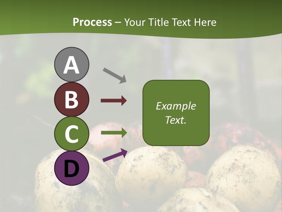 A First Harvest Of Organically Grown New Potatoes, Freshly Dug From The Ground Lying On Top Of The Soil, With A Garden Fork In The Background. PowerPoint Template