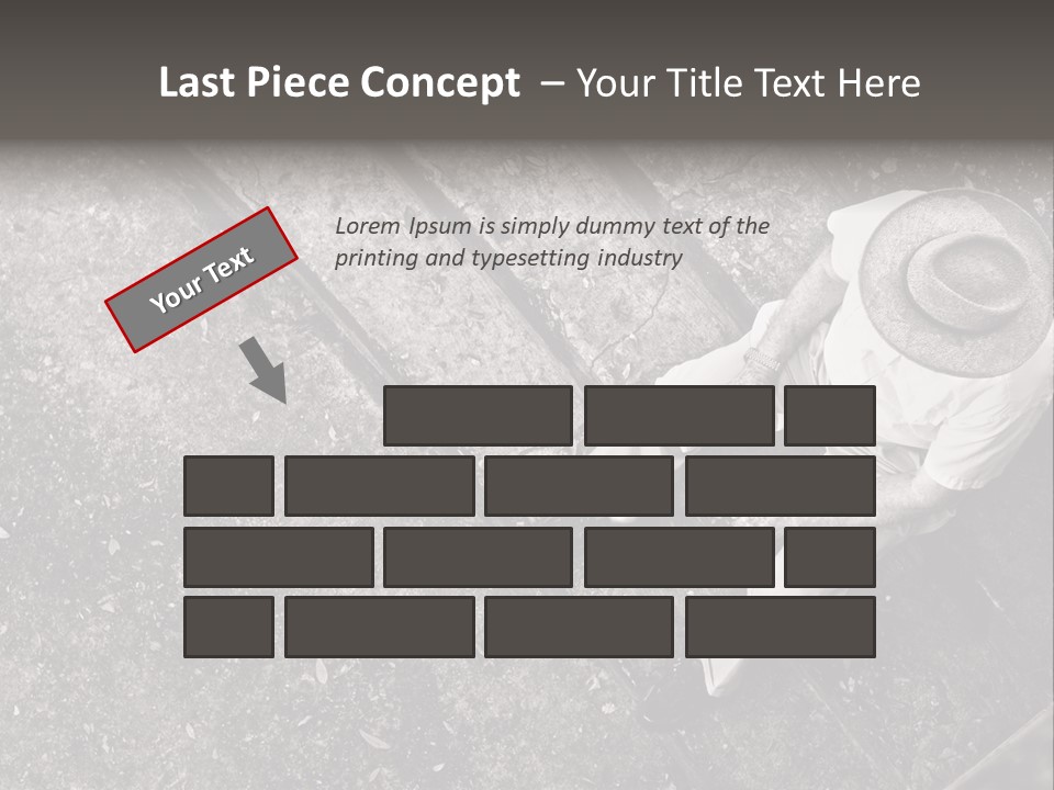 Old Man Sitting On Steps Alone, Hdr Image PowerPoint Template