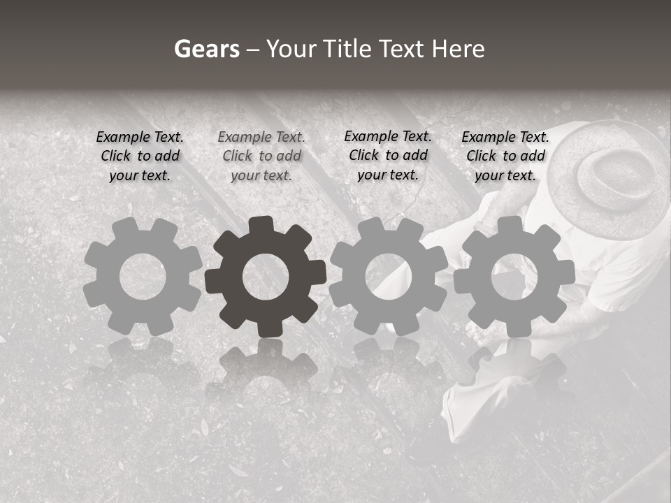 Old Man Sitting On Steps Alone, Hdr Image PowerPoint Template