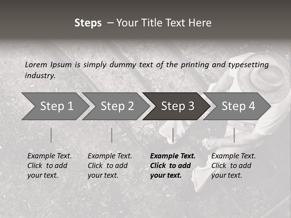 Old Man Sitting On Steps Alone, Hdr Image PowerPoint Template