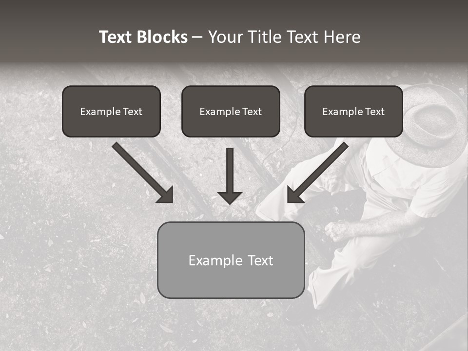 Old Man Sitting On Steps Alone, Hdr Image PowerPoint Template