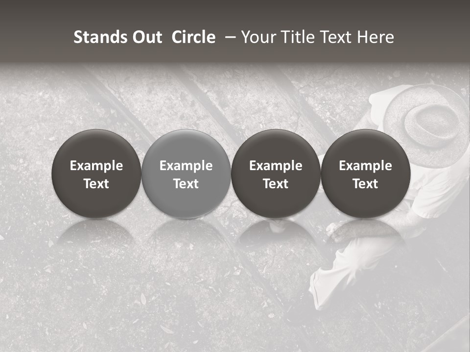 Old Man Sitting On Steps Alone, Hdr Image PowerPoint Template