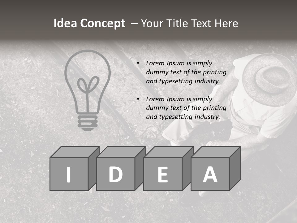 Old Man Sitting On Steps Alone, Hdr Image PowerPoint Template