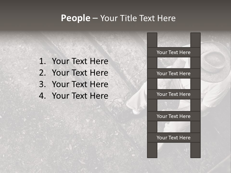 Old Man Sitting On Steps Alone, Hdr Image PowerPoint Template