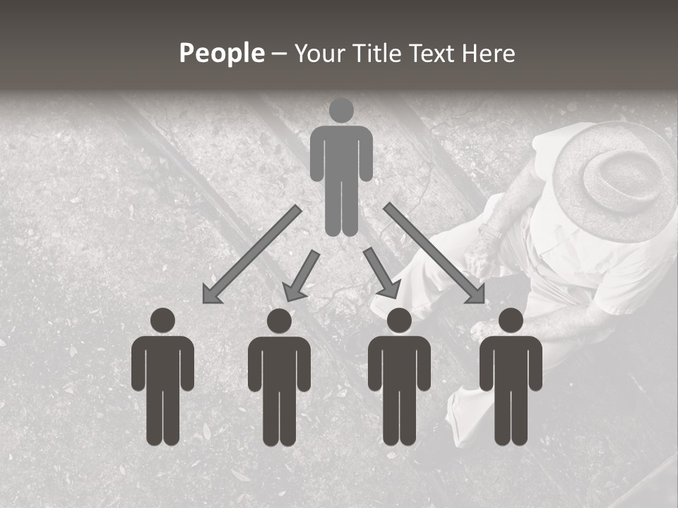 Old Man Sitting On Steps Alone, Hdr Image PowerPoint Template