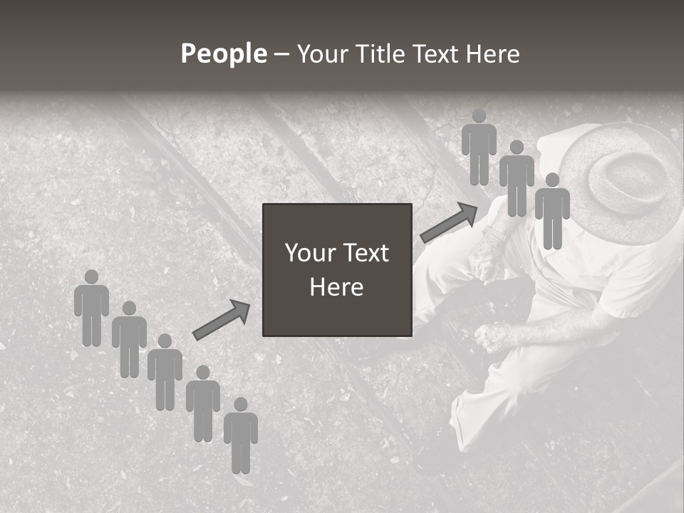 Old Man Sitting On Steps Alone, Hdr Image PowerPoint Template